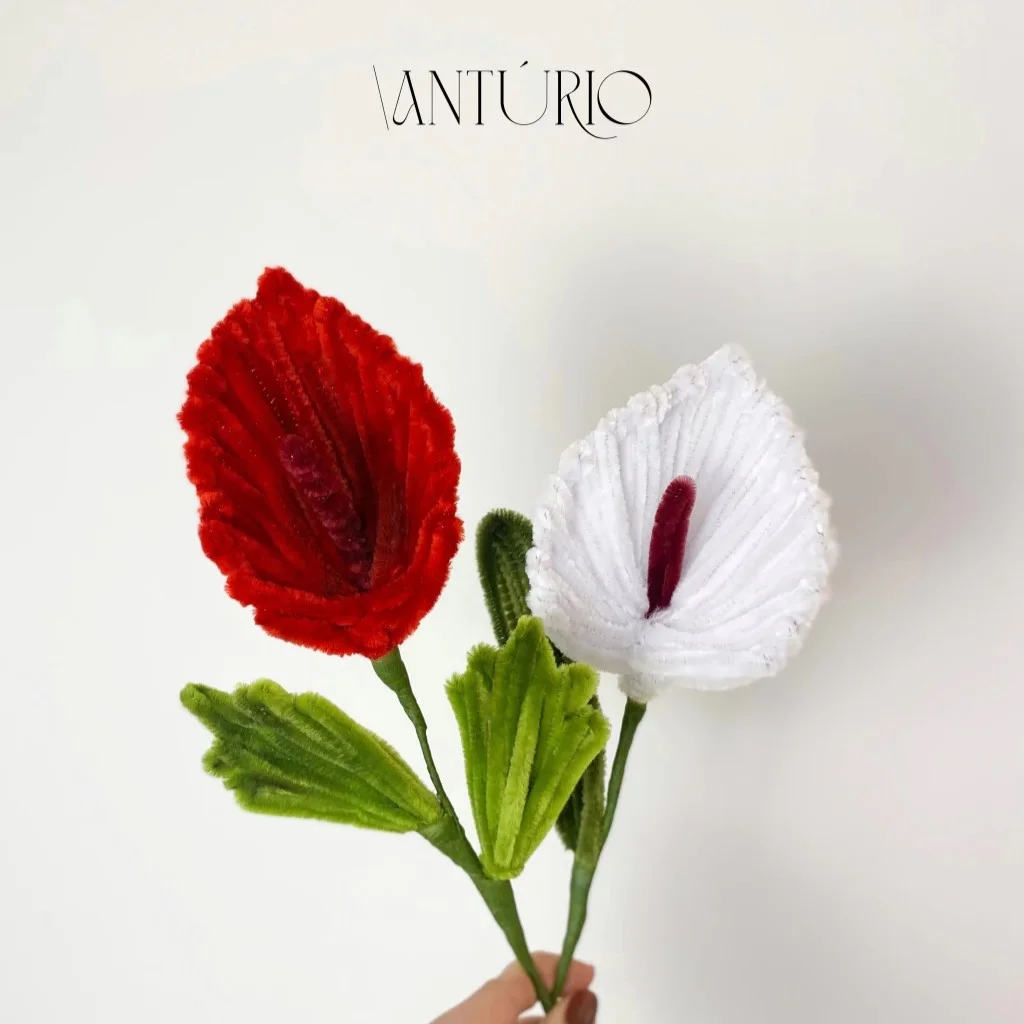 Flor de Chenille - Antúrio Bicolor