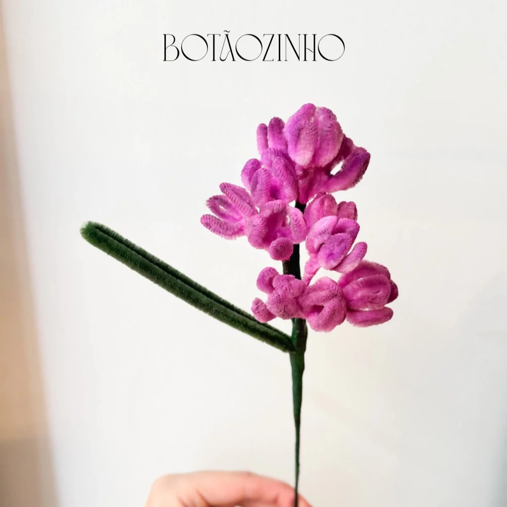 Flor de Chenille - Botãozinho
