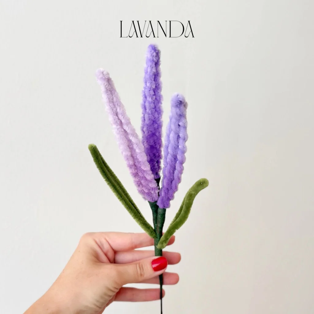 Flor de Chenille - Lavanda