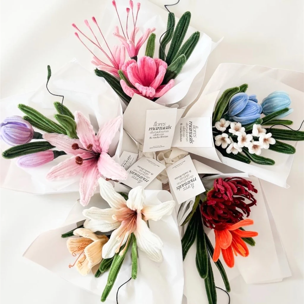 Mimo de Flores de Chenille | 3 Hastes