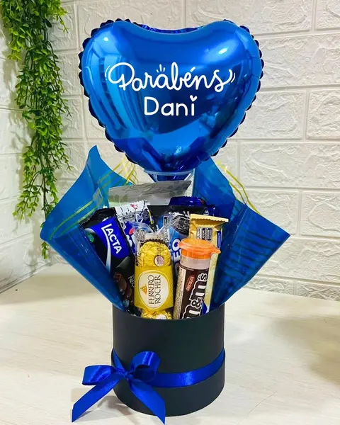 Gift Box Parabéns Azul — Presente de Aniversário personalizado em Campo Grande MS