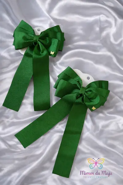 Par de Laços Verde Escolar