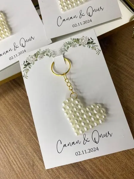Chaveiro Coração Pérola Casamento